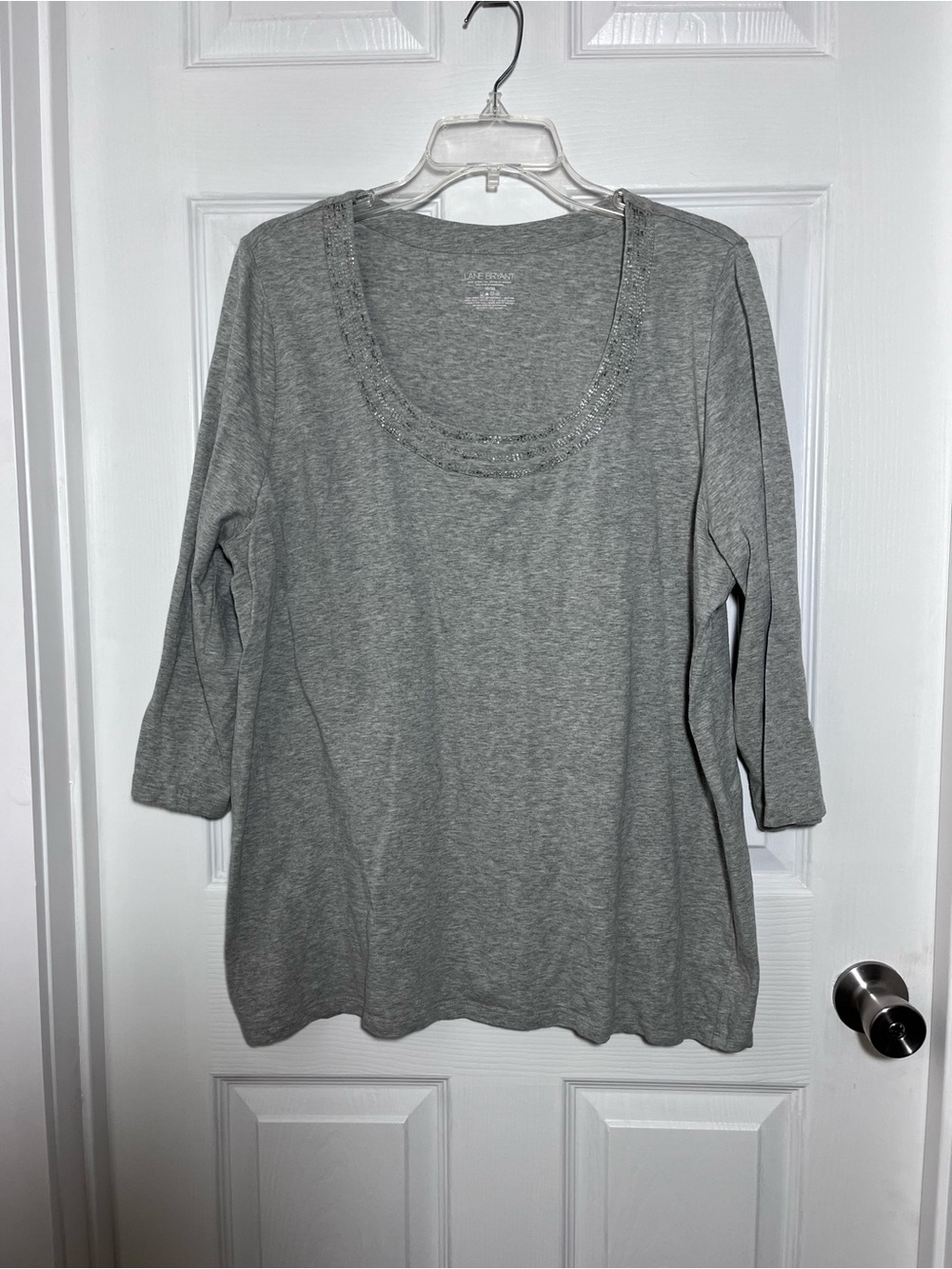 Lane Bryant Gray 3/4 Sleeve Top Size 18/20